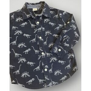 Gymboree Dress Shirt Boys Dinosaurs Button Up 3T 2016